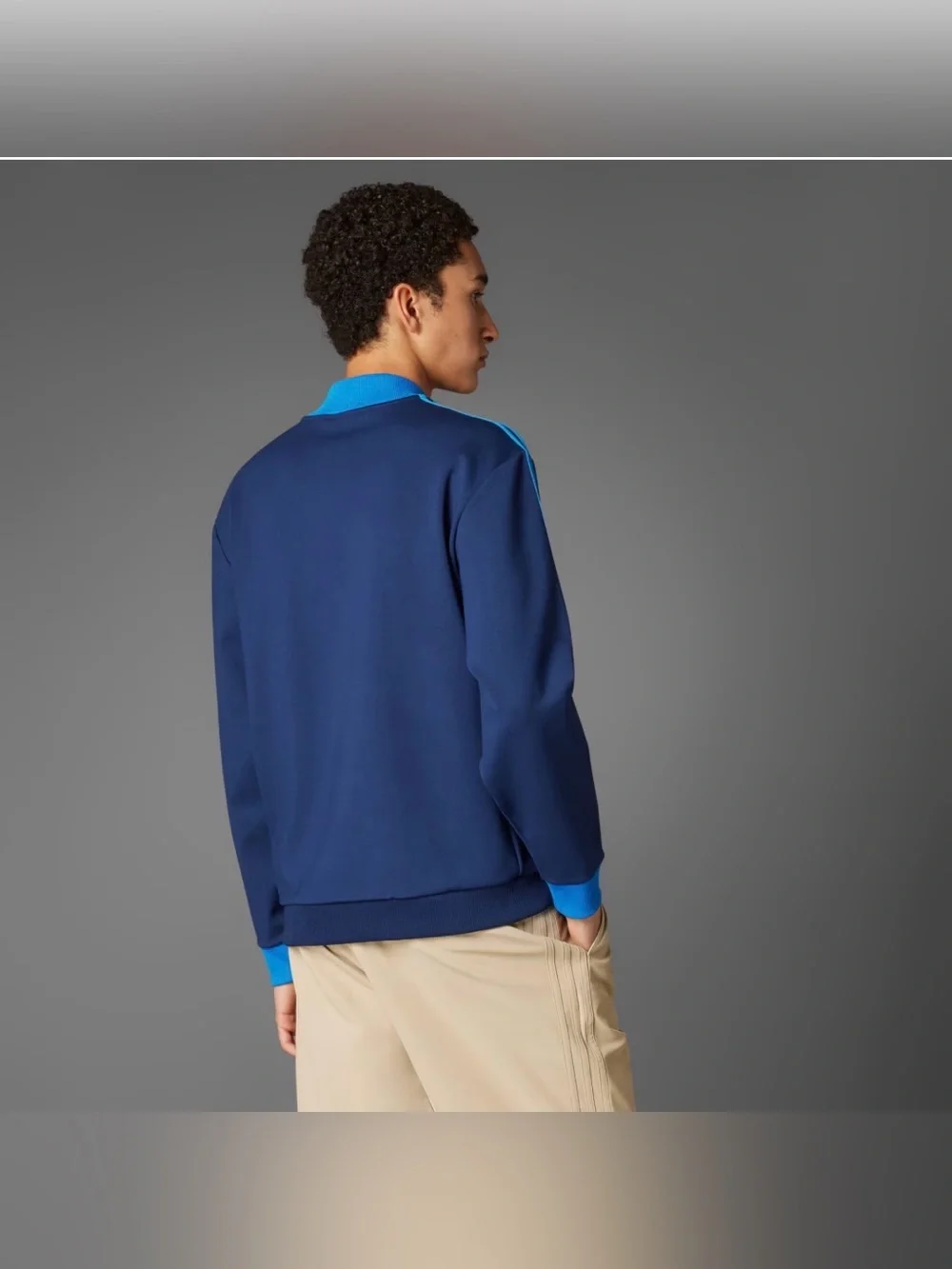 ADIDAS ORIGINALS 3-STRIPES 1/4 ZIP SWEATSHIRT NIGHT INDIGO SIZE M JP0938